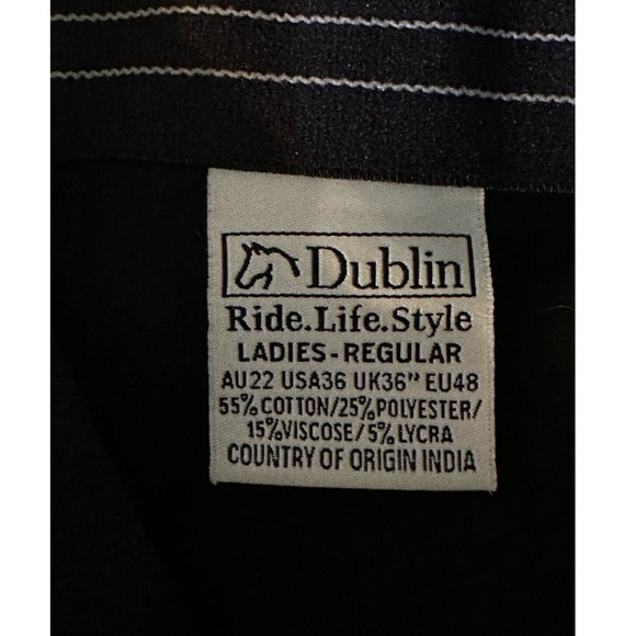 Dublin Sz 34x27 Equestrian Riding Pants Breeches Gray Stretch Horse Black Inners - Picture 6 of 9